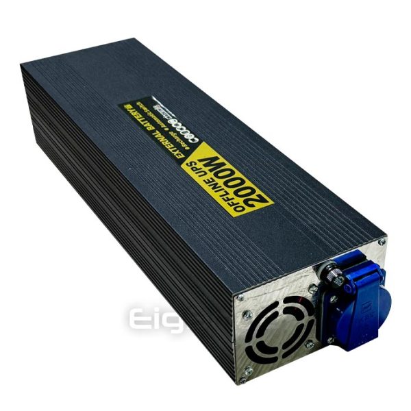 تصویر مبدل برق 12 ولت به 220 ولت شهری 2000 وات با قابلیت شارژ باطری (اینورتر DC به AC دوهزار وات) 